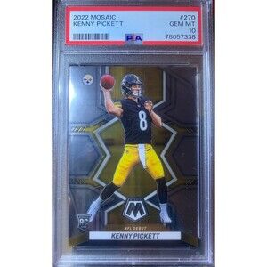 2022 Panini Mosaic Kenny Pickett NFL Debut Rookie Card PSA Gem Mint 10